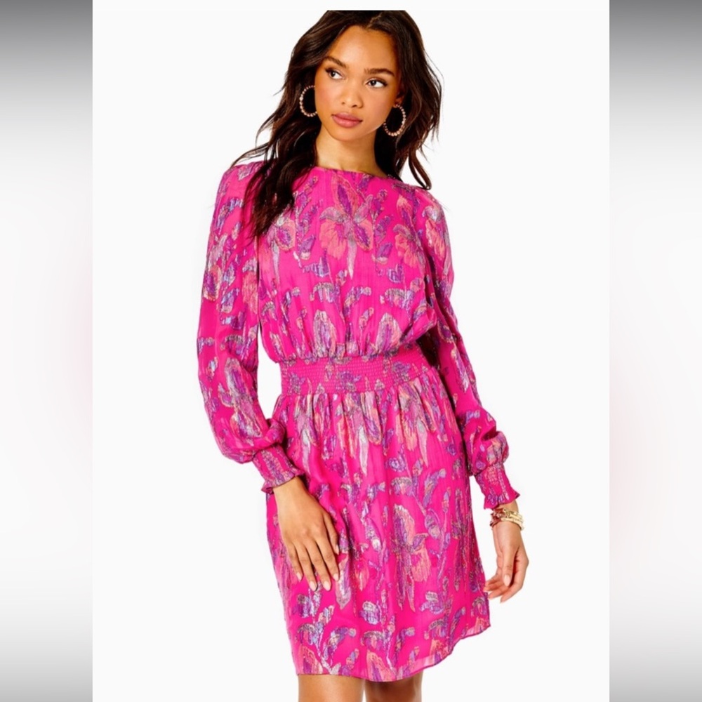 Metallic Cosita Long Sleeve Dress